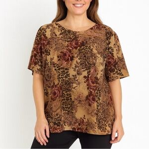 Floral Print Women's Top X-Large